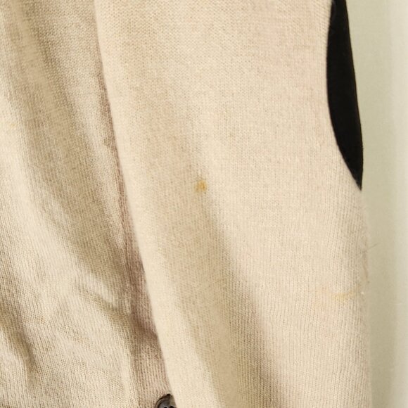 J. Crew Wool Angora Lightweight Sweater Elbow Patches Side Buttons sz S *Flawed* - Picture 6 of 9